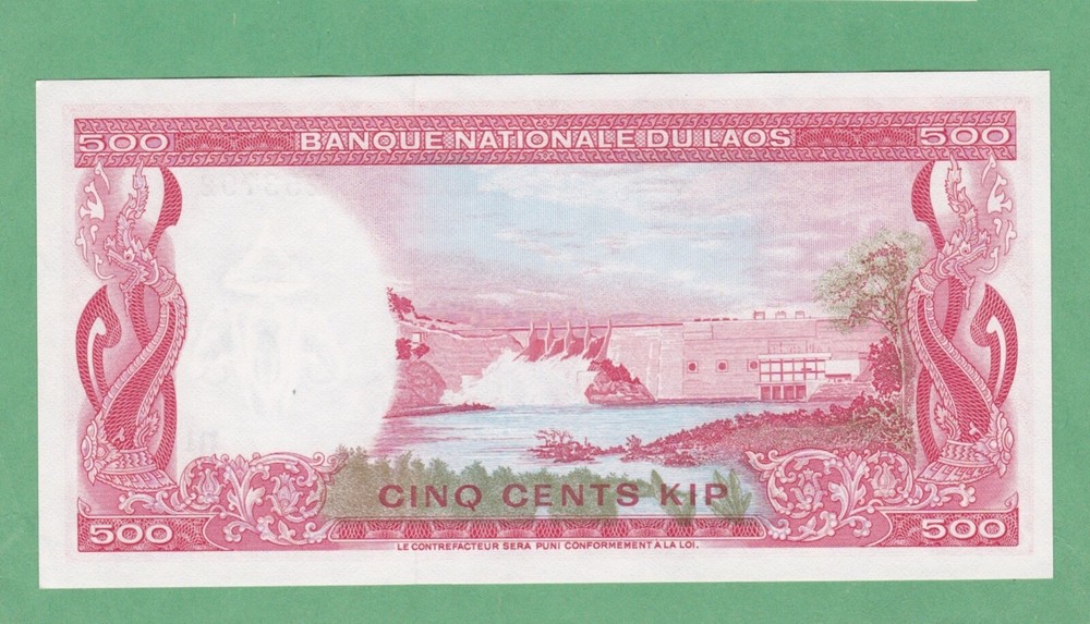 Laos 500 Kip Notes P-17a UNCIRCULATED