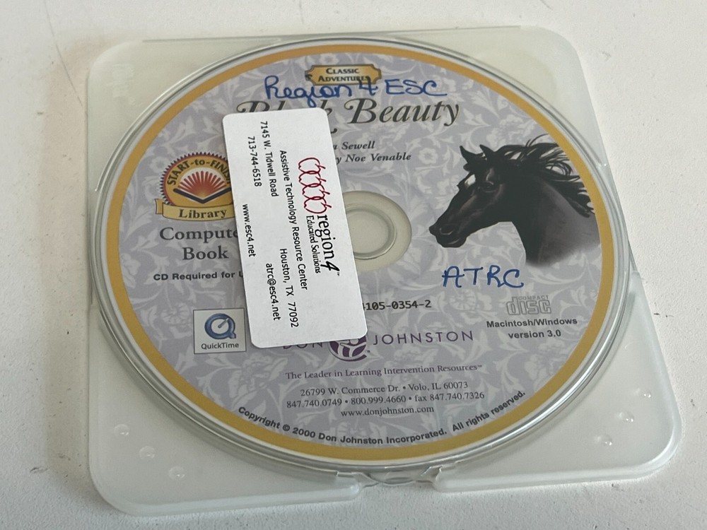 PP33: " Black Beauty" Don Johnston Computer Book