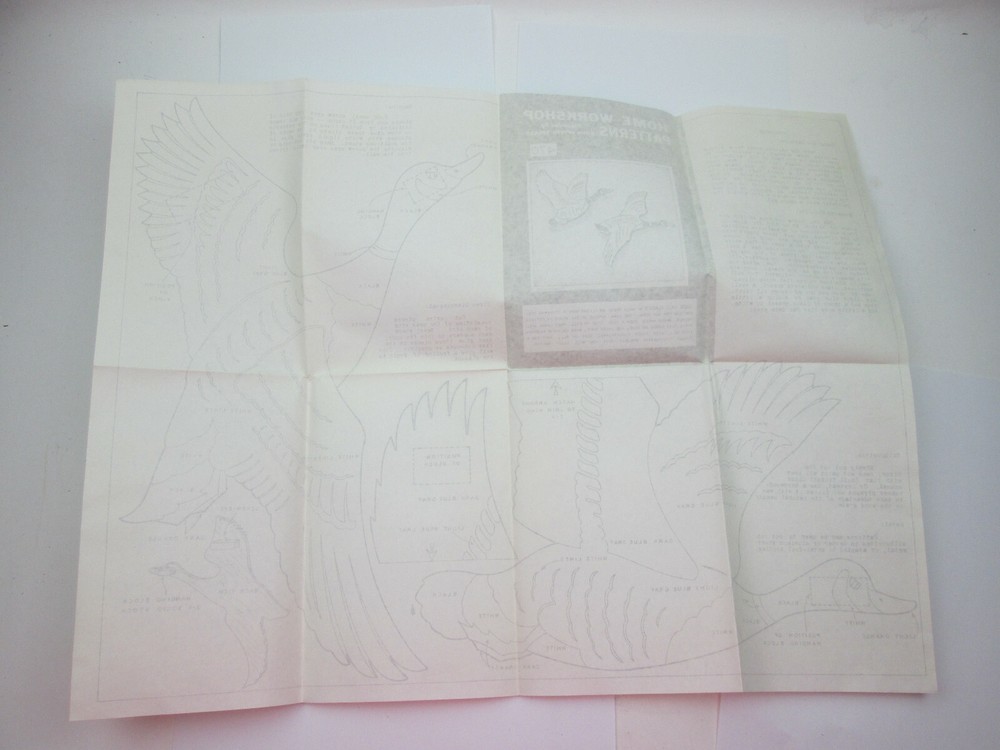 Vintage Ruth Spears Home Workshop Patterns 470 Wild Geese Wall Plaques In Flight