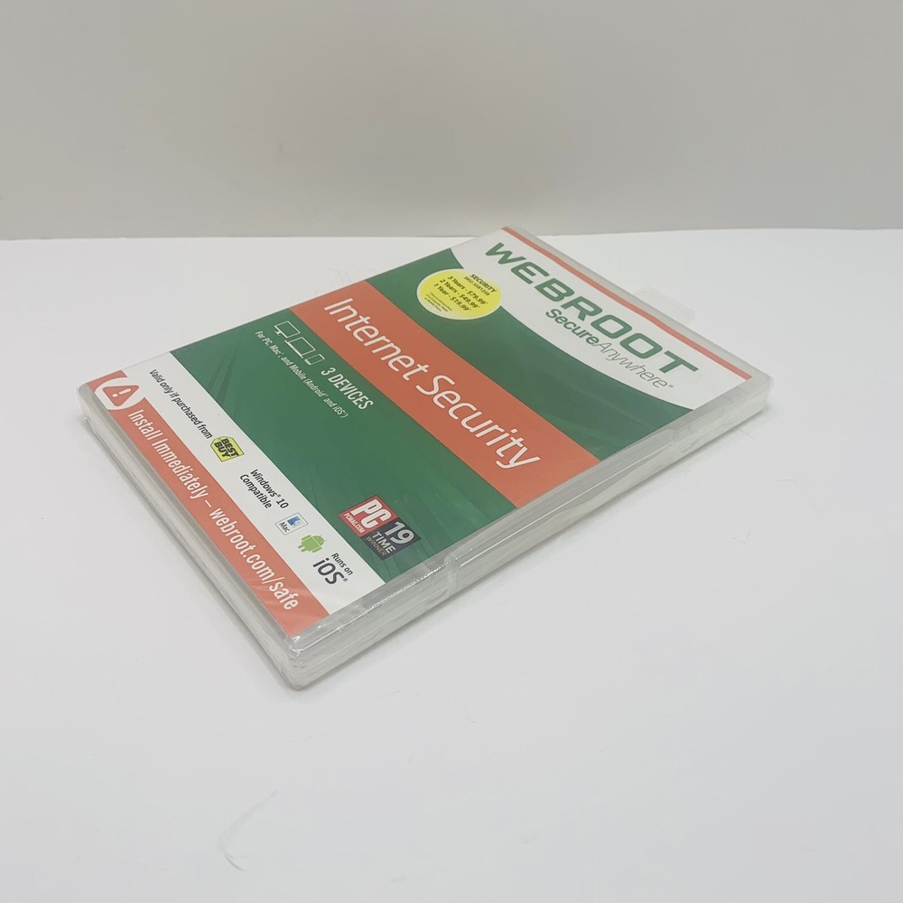 Webroot Secure Internet Security PLUS 3 Devices New Sealed