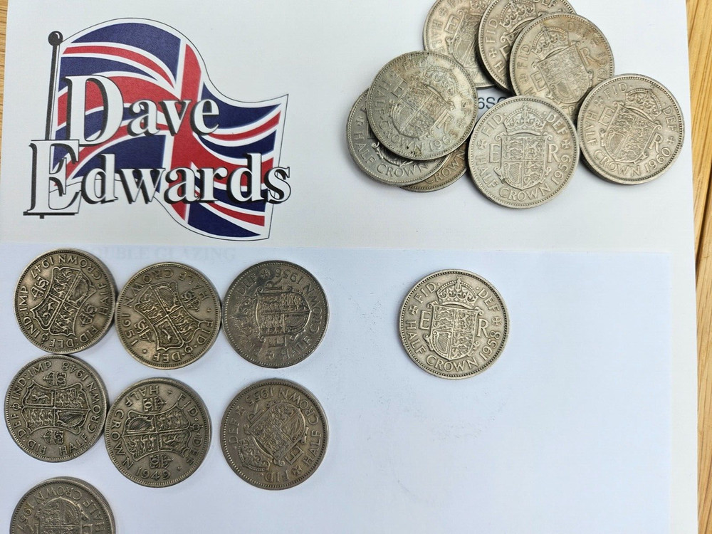 pre decimal british 1958 Half Crown