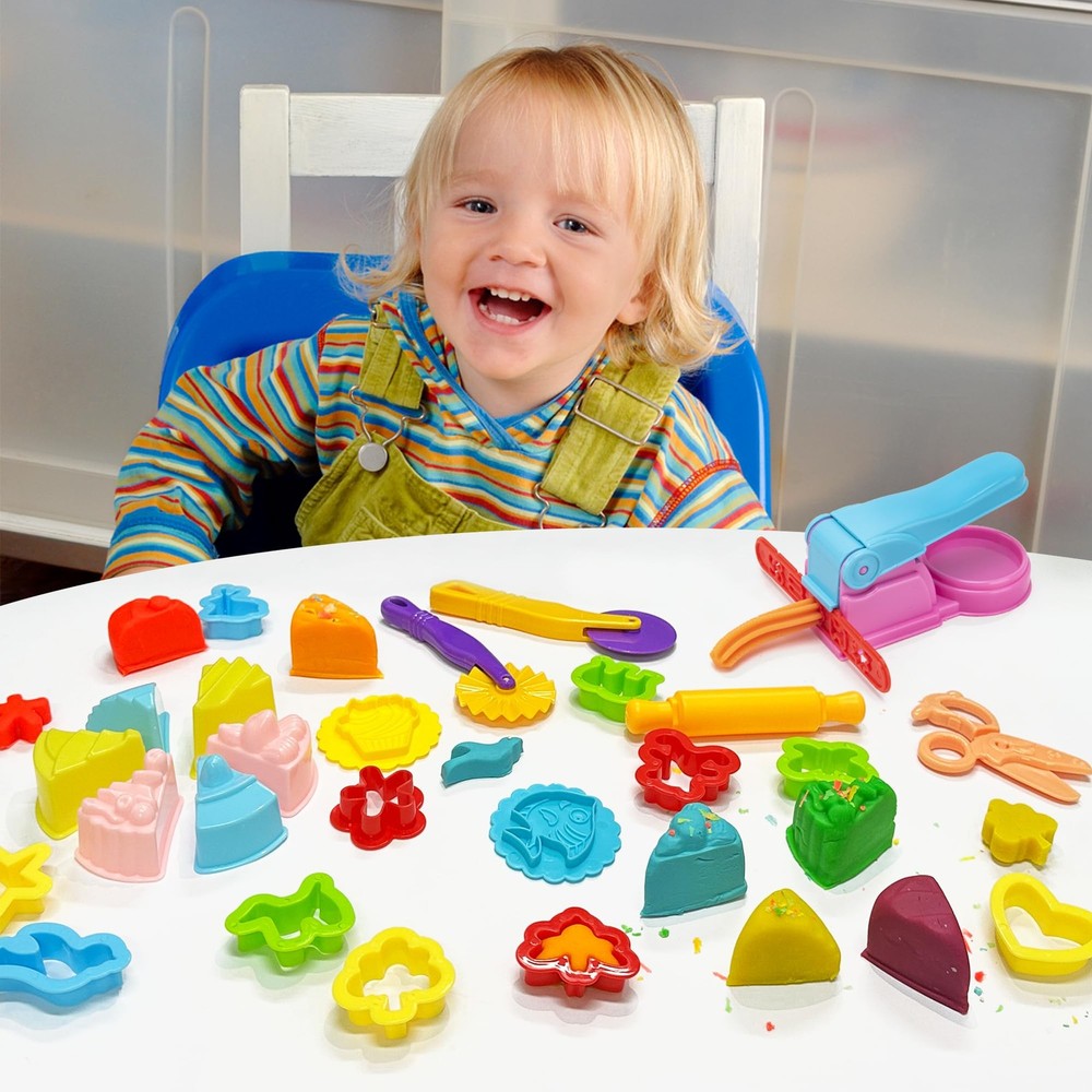Dough Tools Play for Kids- Toy Accessories Include child-size, Multicolor