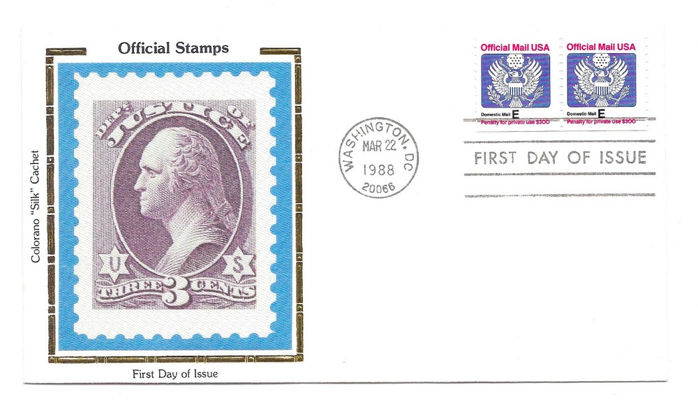 O140 'E' ( 25c) Official coil pair, Colorano "Silk" Cachet FDC