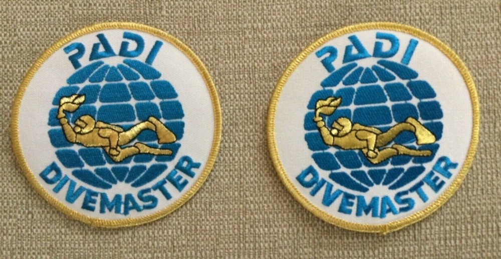 PADI DIVEMASTER SCUBA PATCHES - 2 & 1 Divemaster Sticker