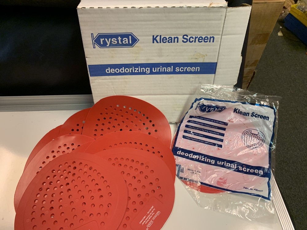 NEW! Krystal Deodorizing Urinal Screen --- Kleen Screen 1001LG Quantity 9