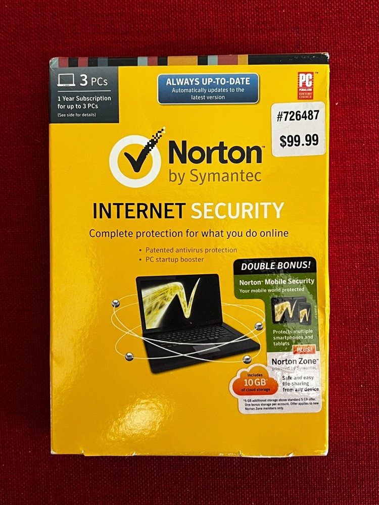 Norton Internet (3 PC) and Mobile Security (10 Devices) 1 Year, CD, Sealed Box