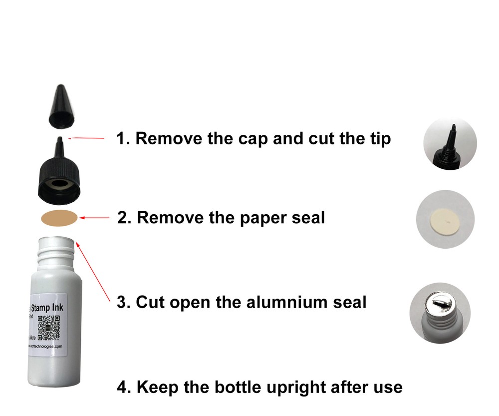 BCH Premium All-Surface Stamp Ink - Solvent Based Fast Dry White