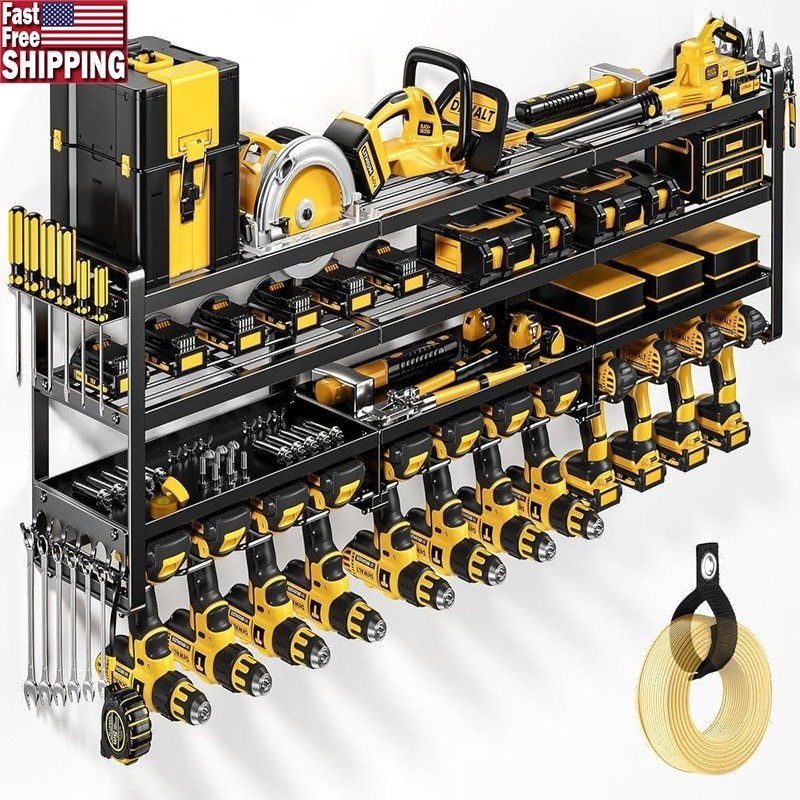 Tool Organizer Wall Mount Heavy Duty Storage Rack Power Tools Drills Accessories