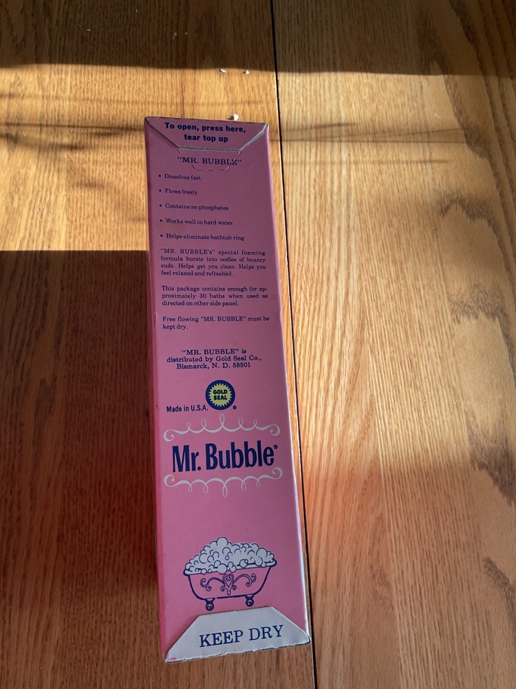Vintage MR. BUBBLE (Gold Seal Co.) Unopened Box