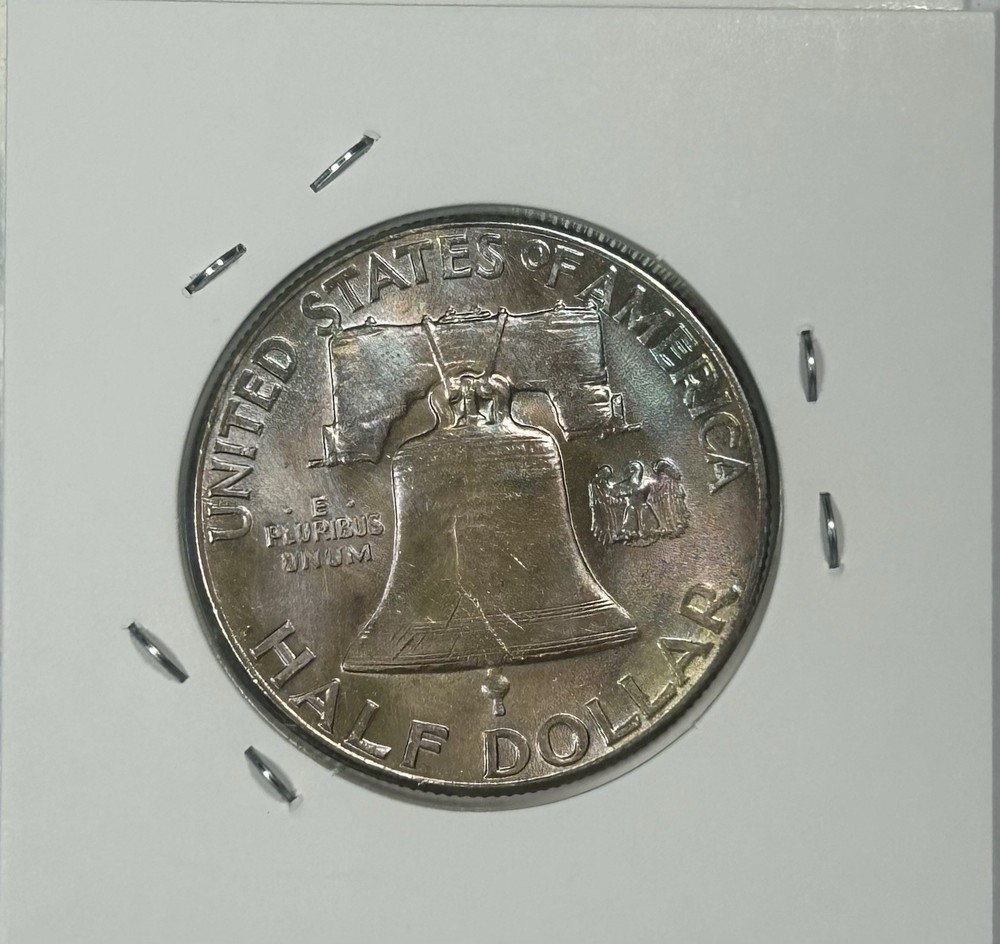 1948 Franklin Half Dollar Coin Toned Uncirculated