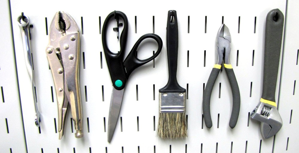Wall Tool Organizer Pegboard Accessory Kit Metal Storage Board