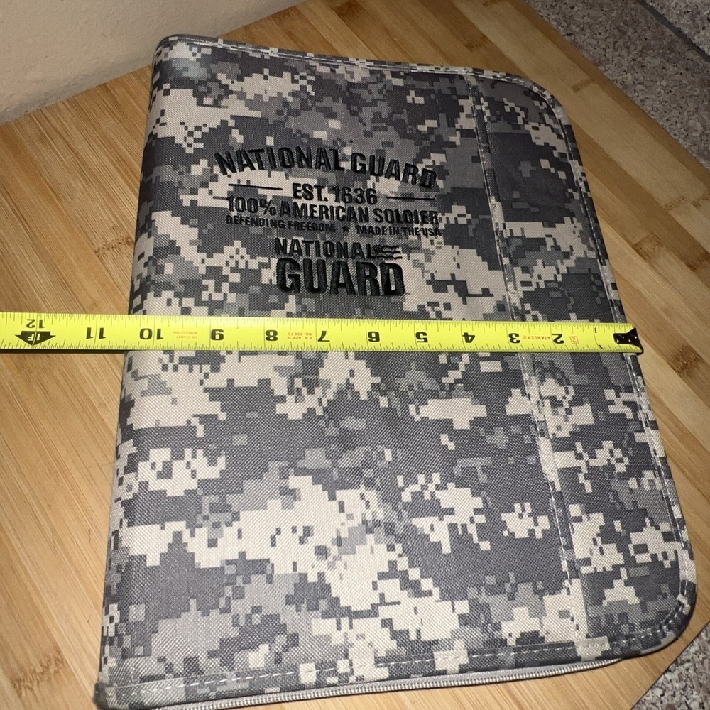 National Guard Zippered Notebook Folder Organizer Digital Camo