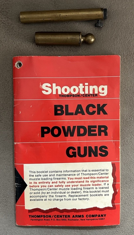 Vtg Brass BlackPowder Muzzleloading Shooting Adjustable Measure & Booklet