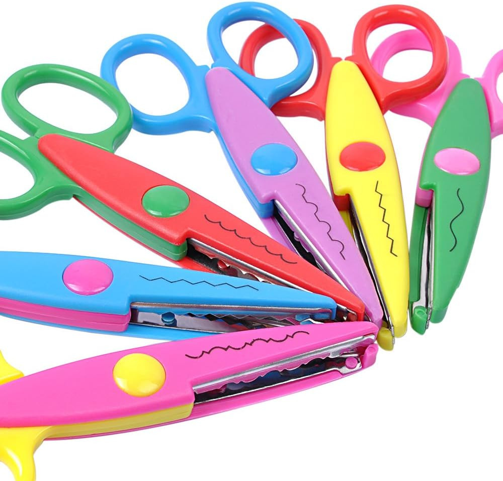 Decorative Zig Zag Craft Scissors, Kids Safety Design, 6 Pack