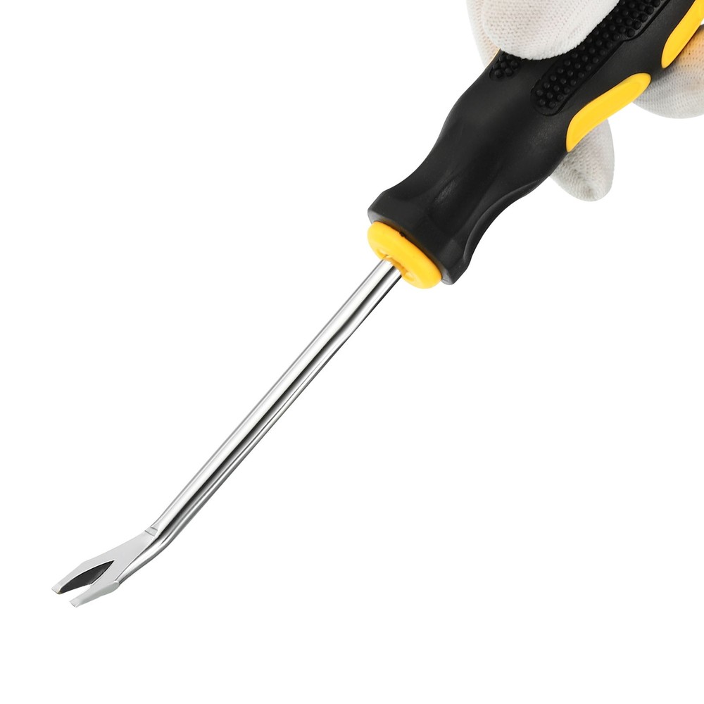 Upholstery Staple Remover, 4" V Curved Staple Nail Puller Yellow