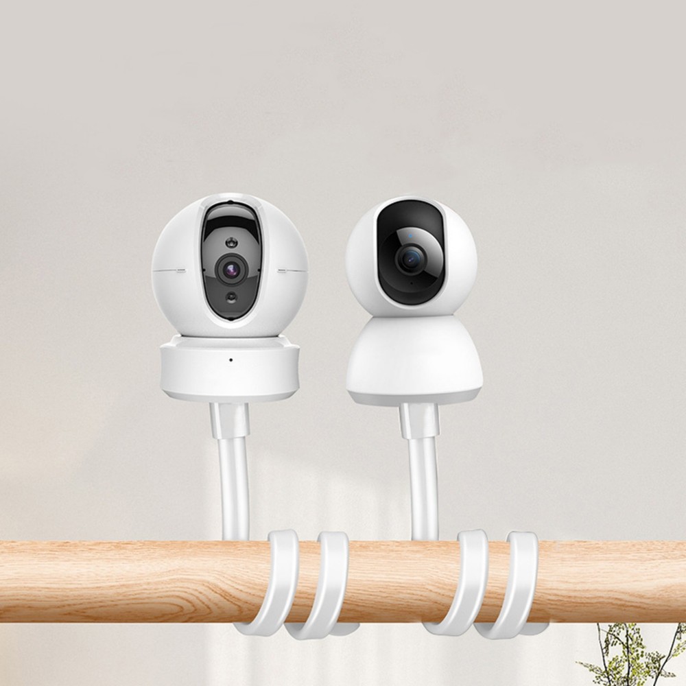 For Security Camera 1/4'' White Flexible Twist Mounting Rubber Base Bracket