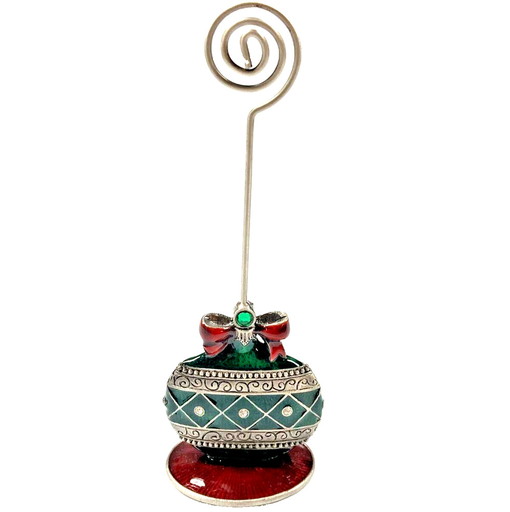 Enamel Christmas Ornament Card Holder