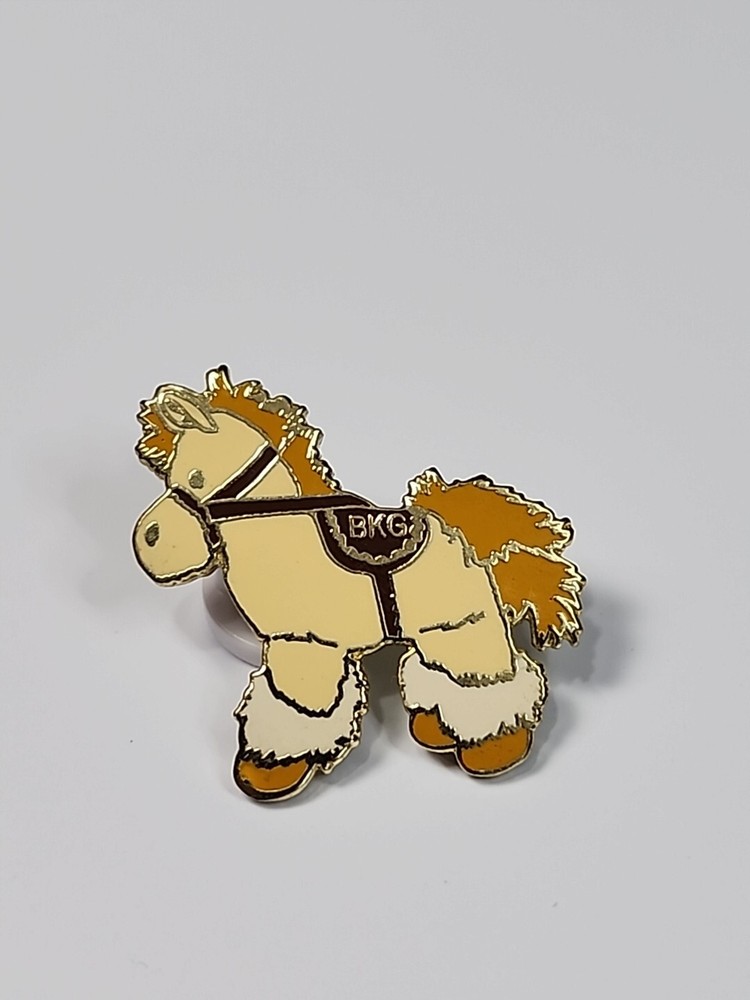 Pony With Furry Boots Lapel Pin Initials BKG