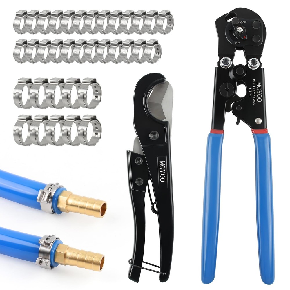 MGYOO Pex Crimping Tool Kit Cinch and Remove Dual-Function Crimp Black