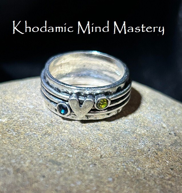 Khodamic Mind Mastery Djinn IQ All Knowing Mind Control Sterling Silver Ring