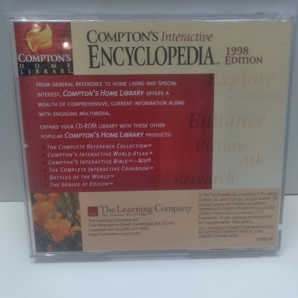 Compton's INTERACTIVE ENCYCLOPEDIA 1998 Version CD ROM Software 90s