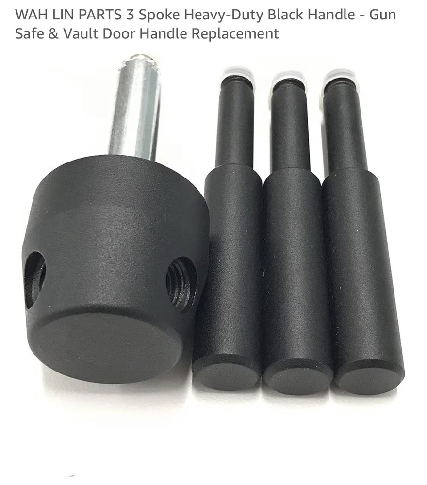 3 Spoke Gun Safe Handle Replacement Heavy-Duty Black For Fireproof Safe Handle
