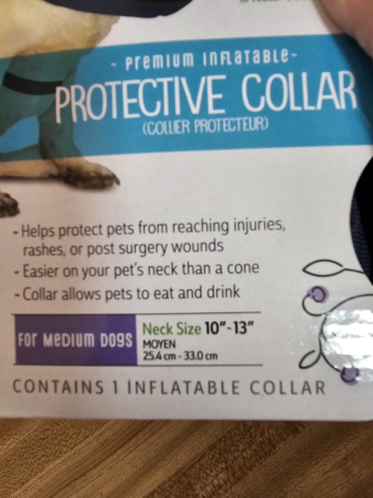 New Calm Paws Behavior Support Inflatable Protective Dog Collar – Size Medium