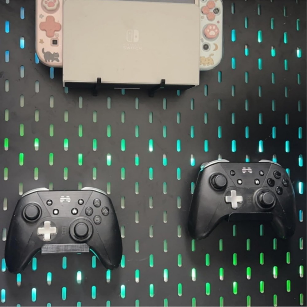 2pcs for IKEA Skadis Pegboard Gaming Controller Wall Mount Holder Black