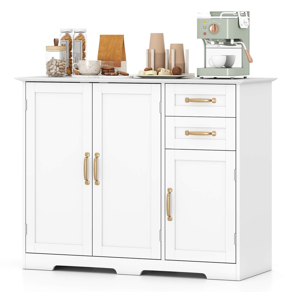 40" Sideboard Buffet Cabinet Modern Kitchen Storage Organizer with 2 Drawers