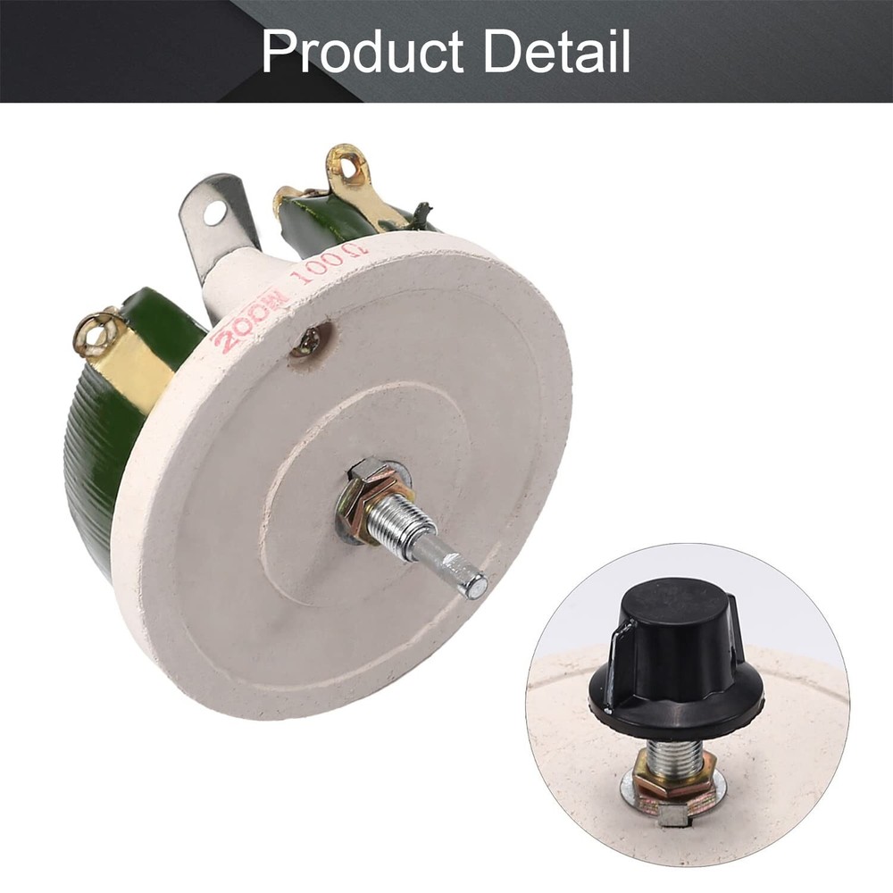 Fielect 200W 100R Ohm Ceramic Wire Wound Potentiometer Linear Rotary Resistor...
