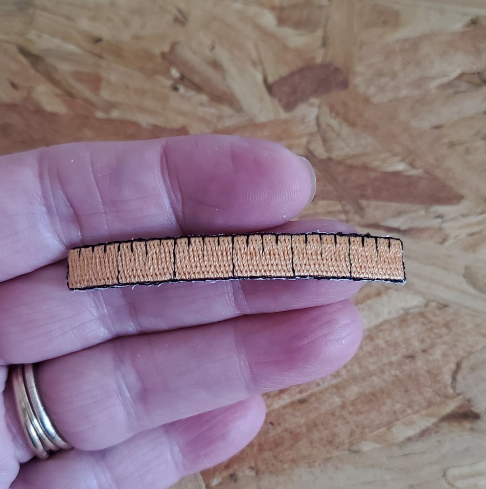 School - Ruler -  Embroidered Iron On Applique Patch - 2.25" (5.7cm)
