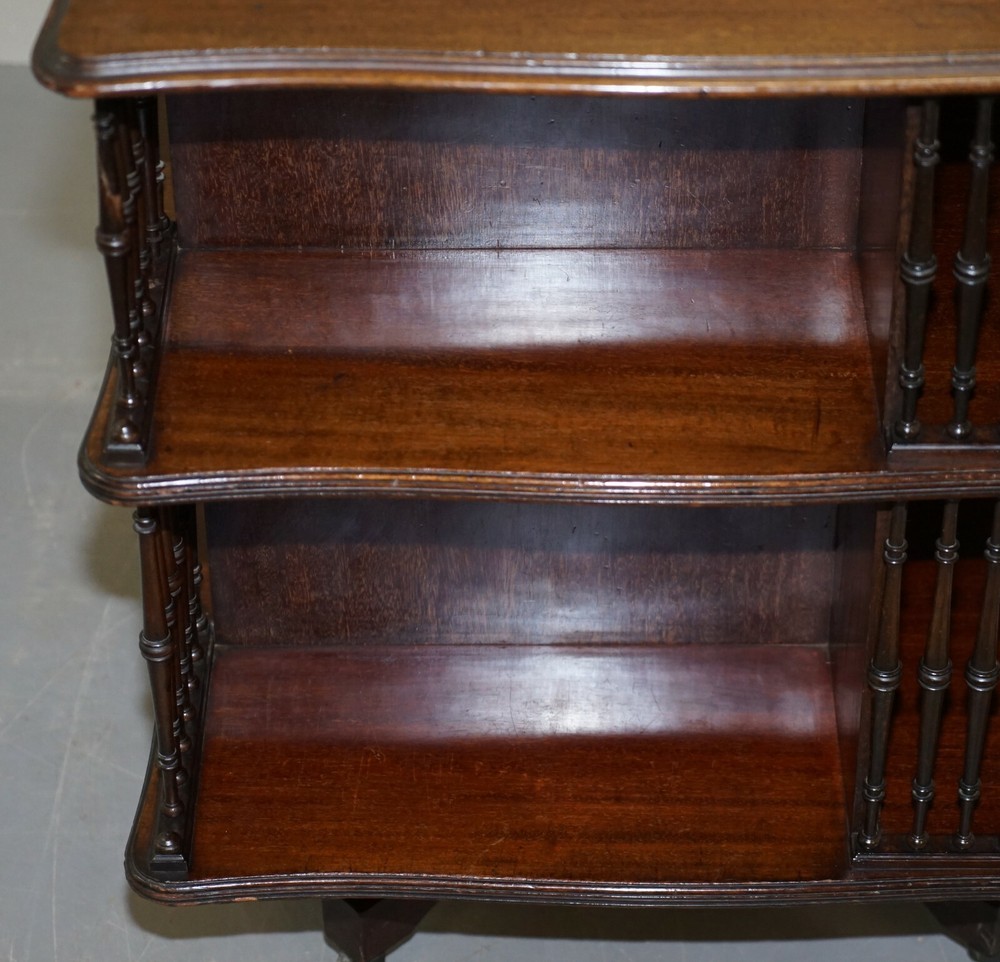 VICTORIAN ANTIQUE HOWARD & SON'S REVOLVING LIBRARY BOOKCASE SIDE END WINE TABLE