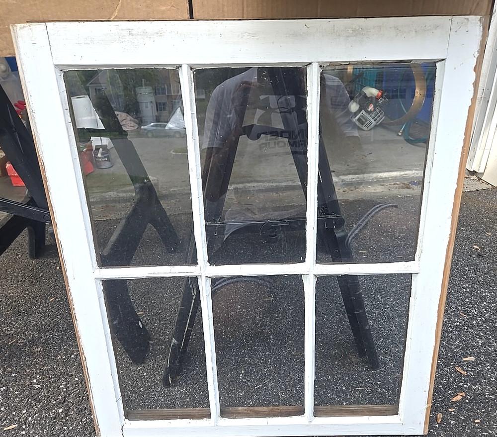 Vintage Reclaimed 6 Pane Wood Frame Window Sash