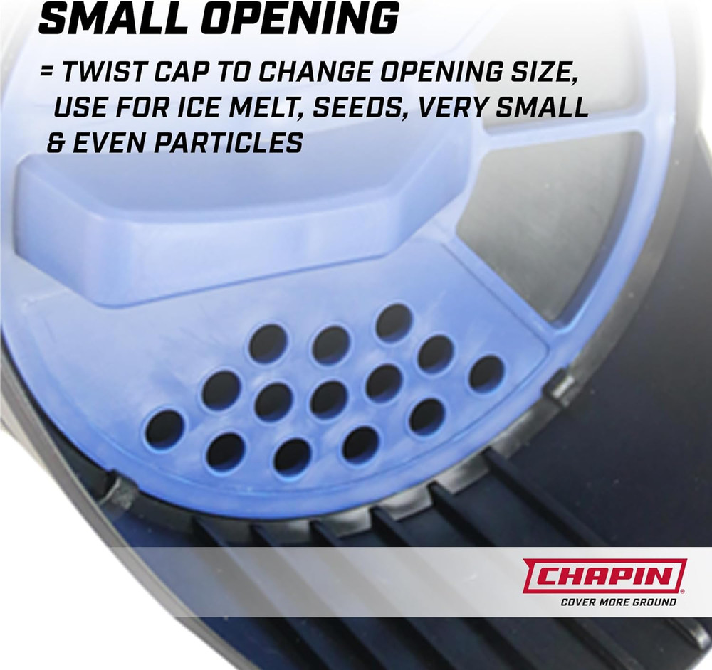 , Shaker Spreader for Turf Salt, Load Capacity 4 Lb, Max. Spread Width 3 Ft, Mod