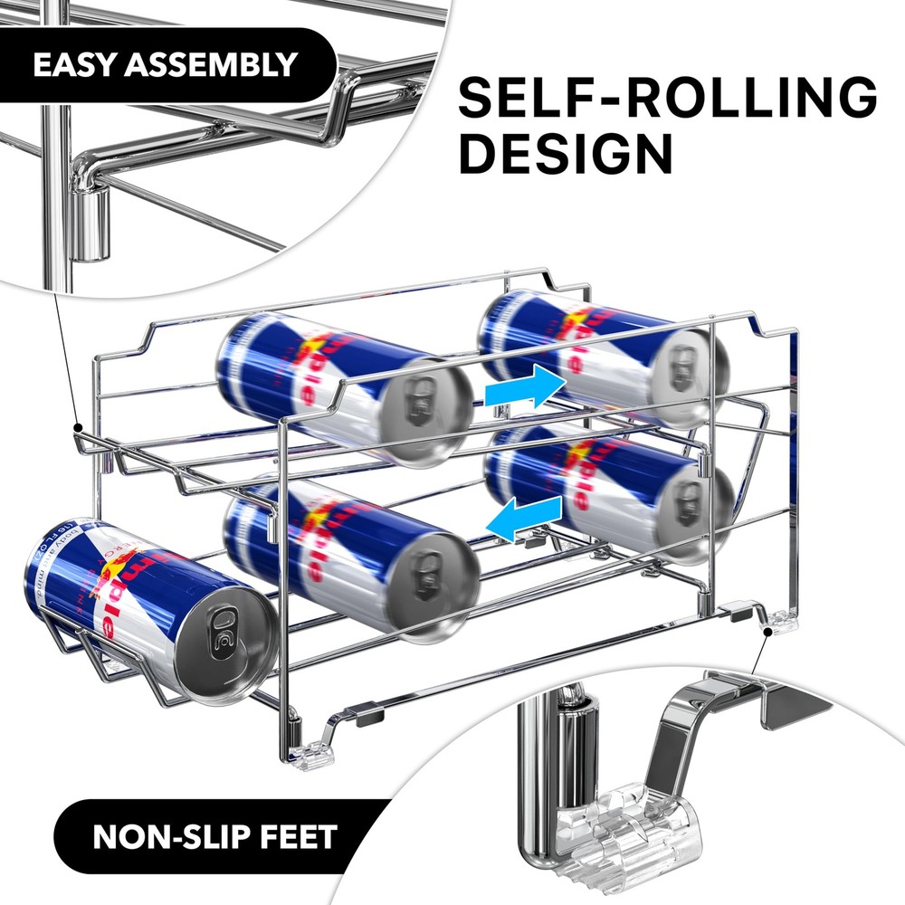 2PK Front Loading Tall skinny Can Dispenser, Chrome