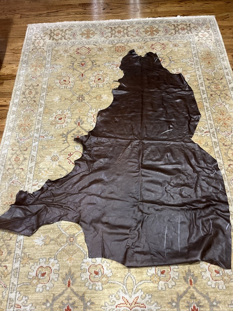 Leather Hide Upholstery Chocolate Brown Large Piece