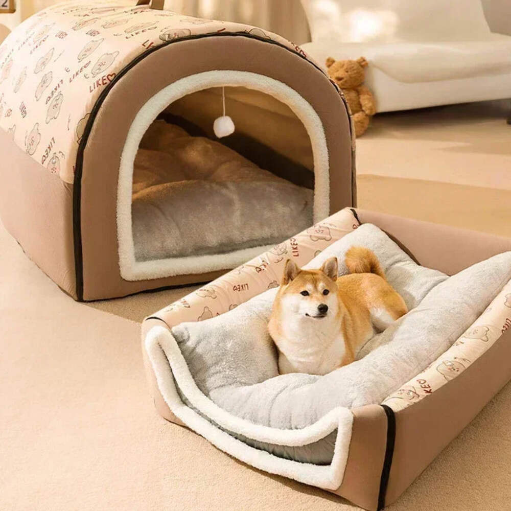Winter Dog Kennel Bed & Mat