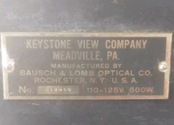 Bausch & Lomb Keystone Magic Lantern Projector Works But Cord Needs Fix Replaced