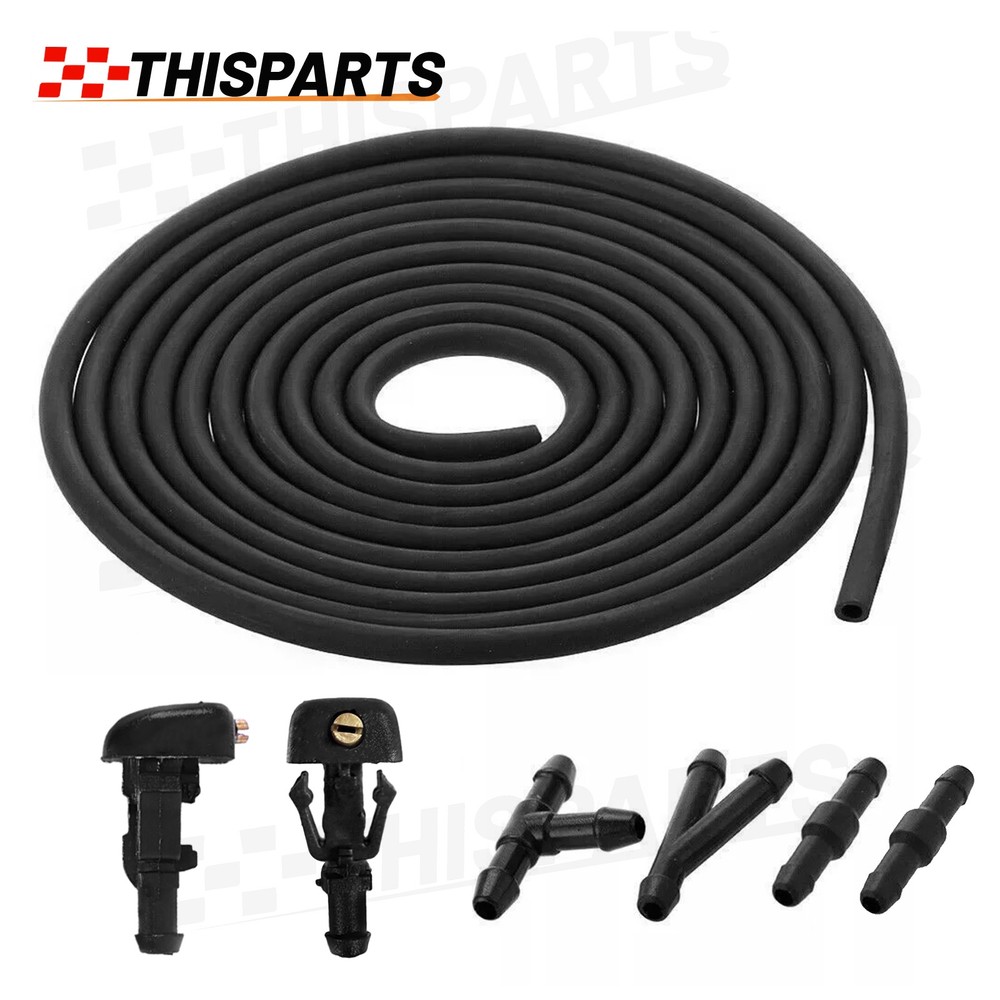 Car Windshield Wiper Washer Squirter Nozzle Spray Jet Kit Fluid Hose Universal