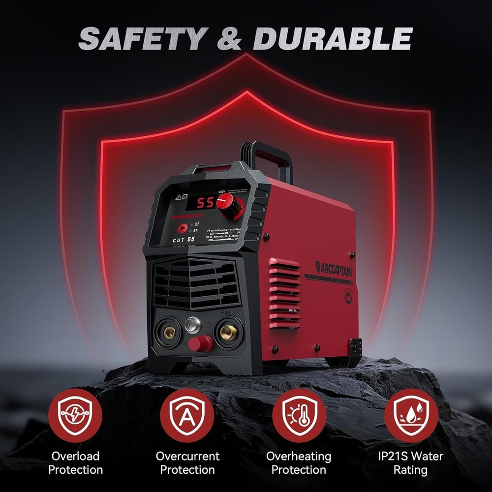 55A Plasma Cutter with Non-Touch Pilot Arc and Dual Voltage Capability