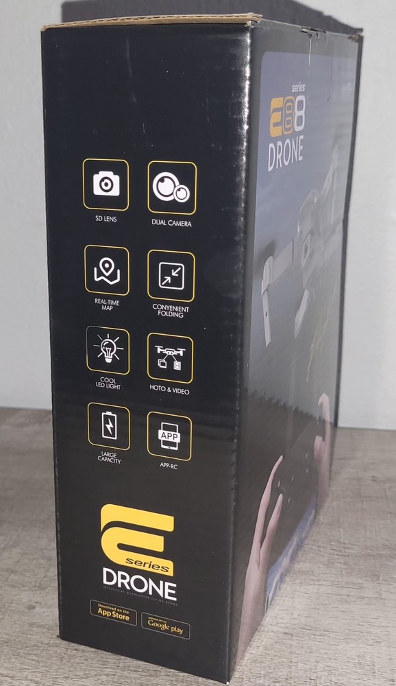 Series E88 Gray Flight Drone Foldable Dual Camera Photo & Video LED Light NEW