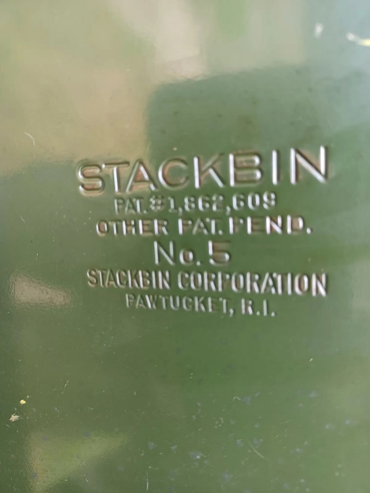 1 Vintage Stackable metal Storage bin large Parts Bin#5 stackbin corp 12 avail.