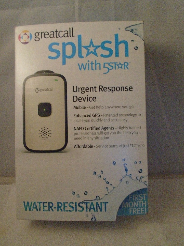 Greatcall Splash With 5Star Urgent Response Device water-resistant