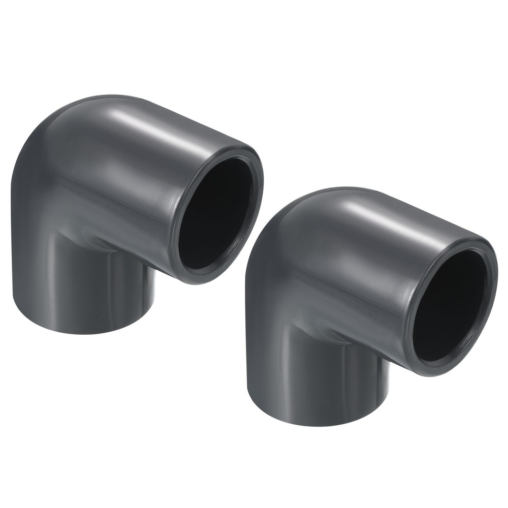 2pcs SCH80 3/4" Socket UPVC Pipe Fitting Elbow 90 Degree Adapter Connector, Gray