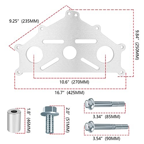 Engine Safe Stand Adapter Plate Compatible with Chevy LS1 Duramax BBC Silver