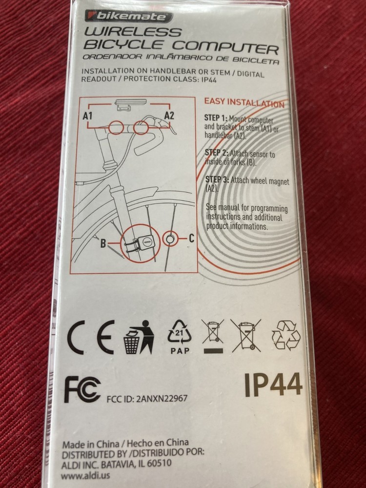 Bikemate Wireless Bicycle Computer IP44 - 20 Functions - used/powers on