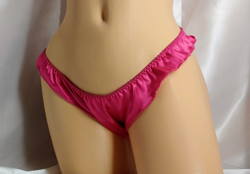 Magenta Satin Flutter panties VTG style