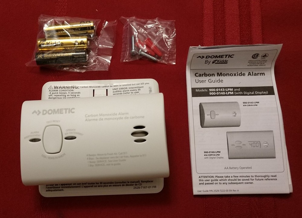 Dometic RV Carbon Monoxide Detector Non-Digital Alarm System 900-0143-LPM