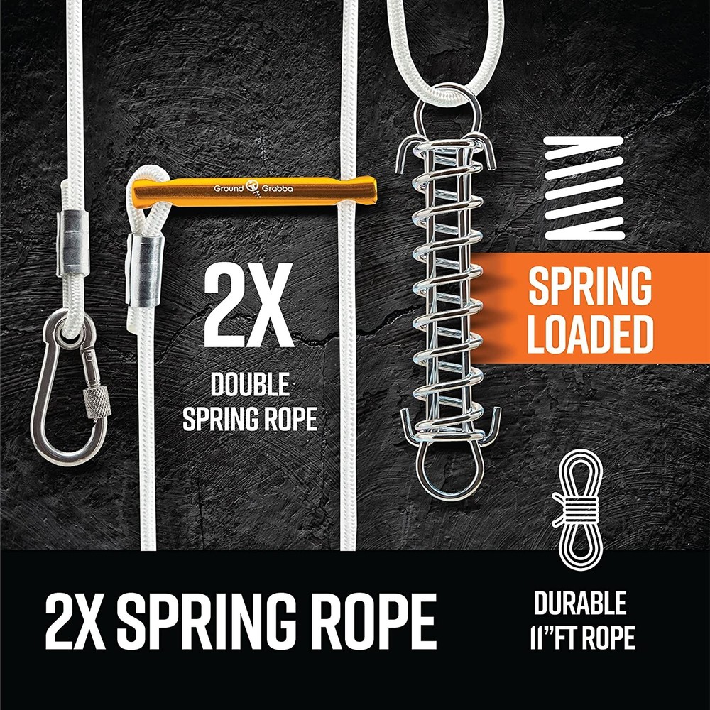 GroundGrabba Double Spring Rope with Carabiner