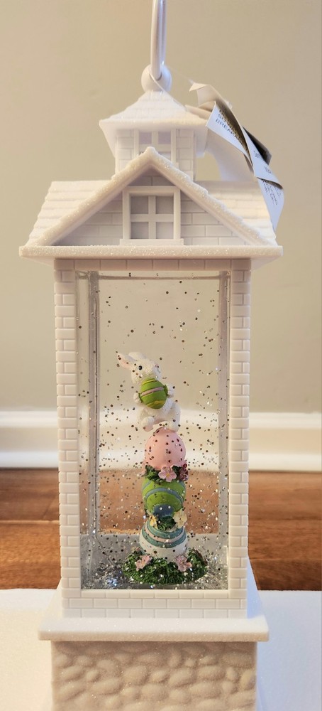 Three Easter Water Lanterns with Chick and Rabbit, White, LED, Contemporary